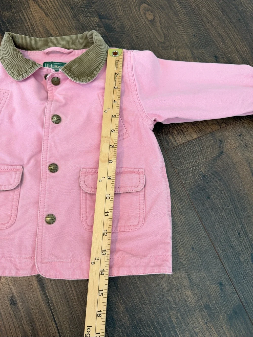Vintage L.L. Bean Girls Chore Barn Canvas Coat Utility Jacket in Pink Size 2T